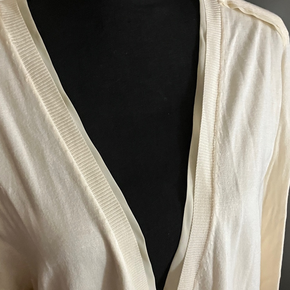 Cream Button-Up Cardigan - Picture 2 of 9